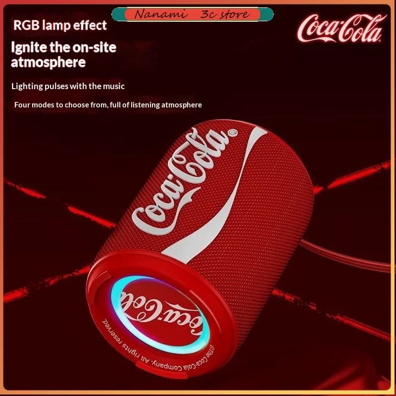 New Coca-Cola Bluetooth Audio Collaboration 5.4 RGB Lighting Slots for Voice Activation Card Portable Bluetooth Speaker