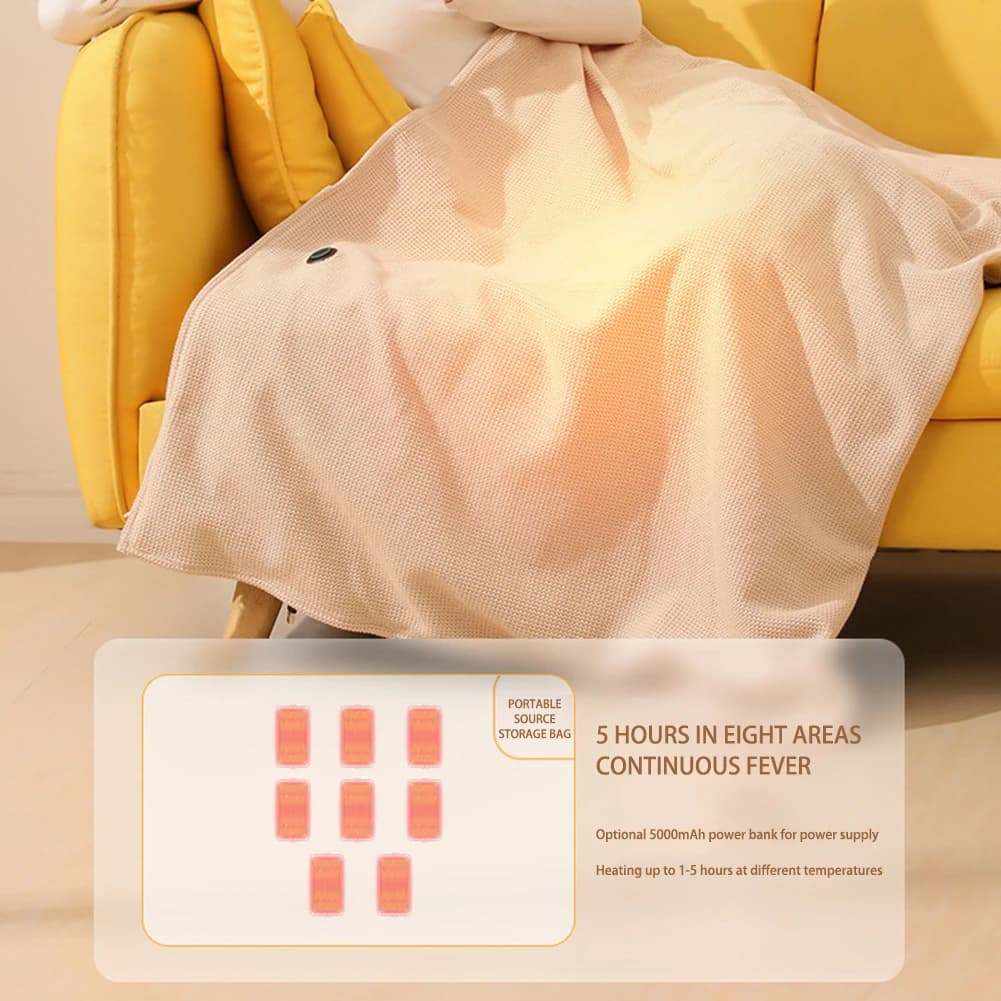 Scialle riscaldato portatile USB leggero comodo caldo cuscino riscaldante elettrico coperta elettrica per l'inverno autunno ufficio casa all'aperto