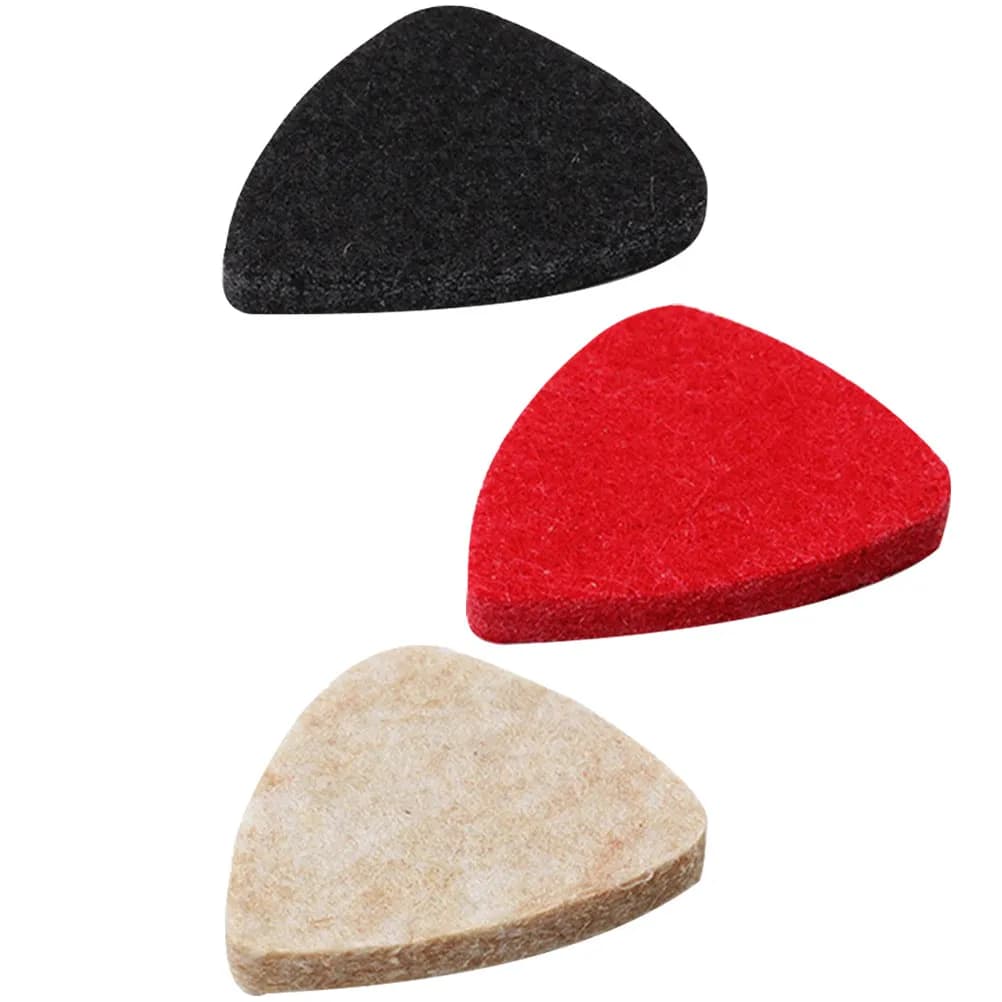Plettri per chitarra in feltro di lana da 3 pezzi, piccoli, leggeri e compatti, per esercitarsi con la chitarra e accessori per strumenti a corda