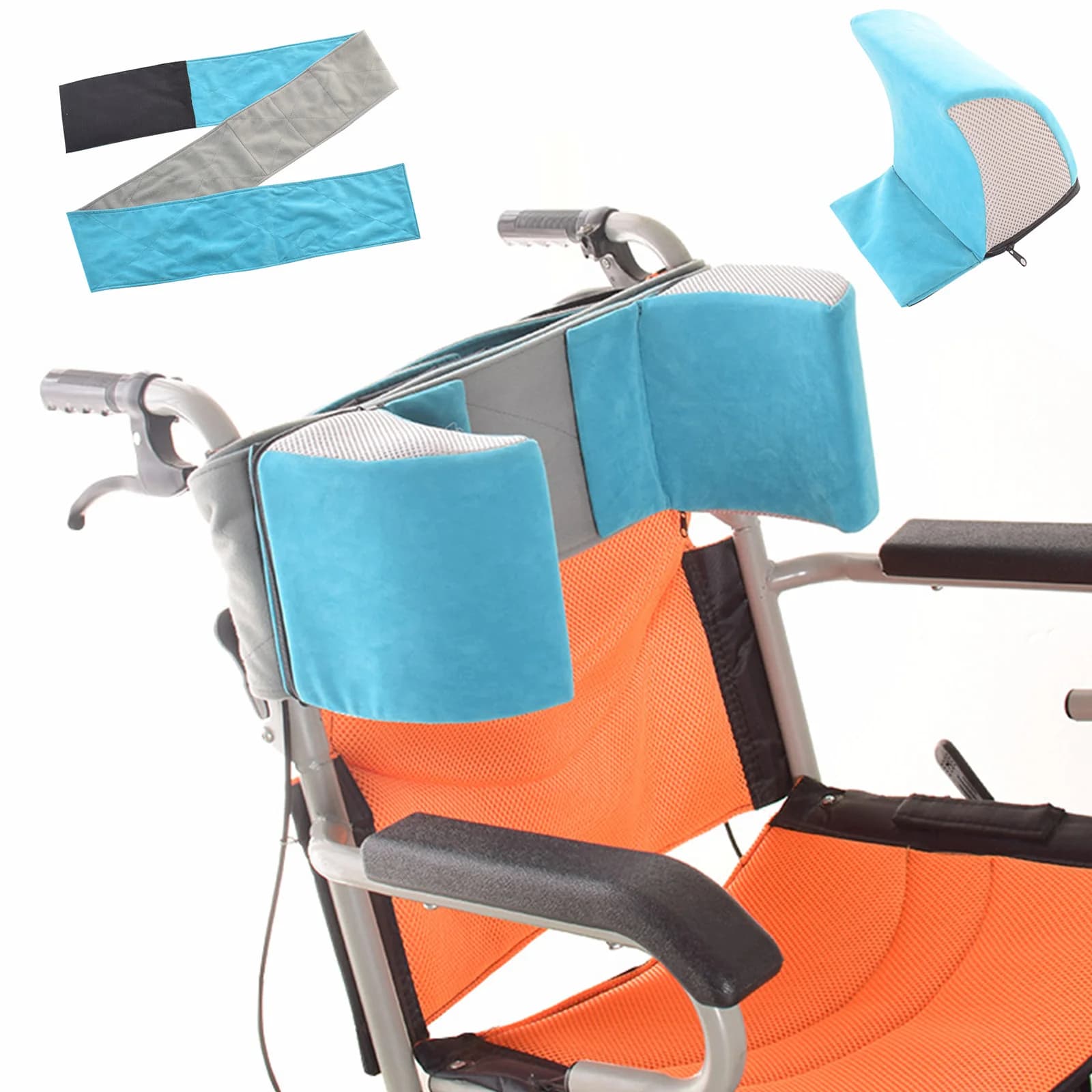 Cuscino di Supporto Laterale per Sedia a Rotelle, Cuscino Antiscivolo Rimovibile, Supporto Posturale Regolabile per Anziani