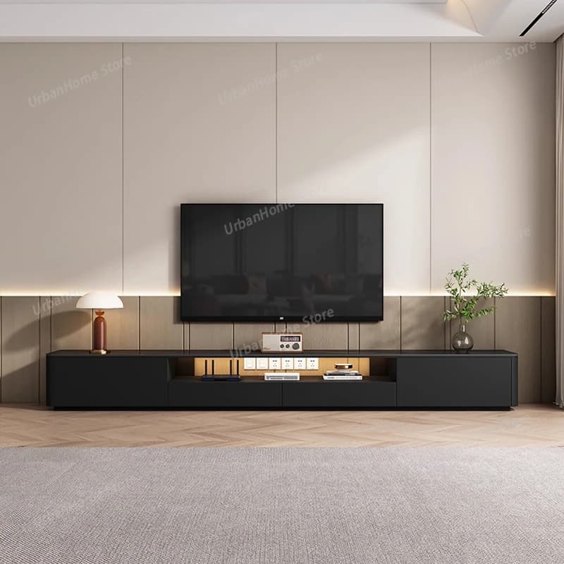 Mobile TV Completo con Camino Elettrico, Mobile TV Basso con Monitor, Buffet Unico di Piccole Dimensioni, Mobili da Soggiorno, Arredamento da Esterno