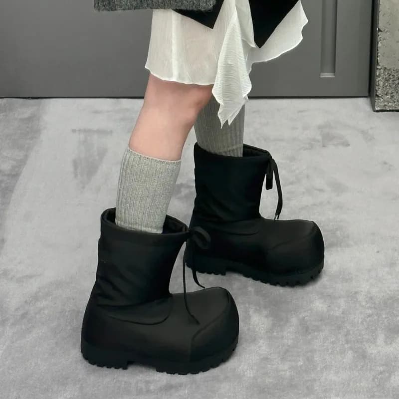 Scarpe sportive da donna invernali Stivali da neve alla moda con coulisse Scarpe da sci calde antiscivolo con suola spessa Scarpe da trekking Stivaletti alla moda scarpe da donna scarpe trekking donna scarponi sci