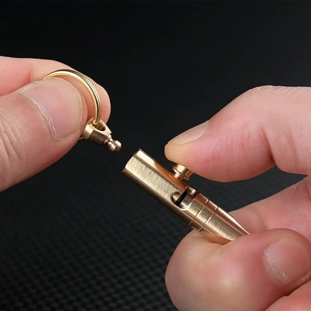 Multifunctional Brass Mini Ballpoint Pen with Keychain Portable Gel Pen Pocket Pen Outdoor