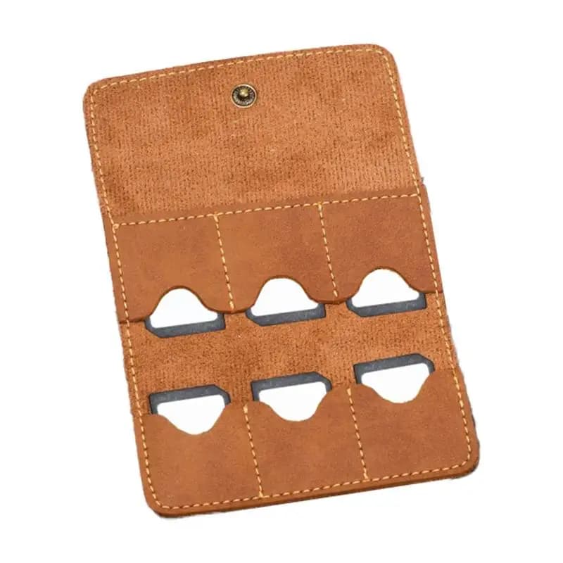 Porta plettri per chitarra in pelle Custodia per plettri per chitarra Organizzatori di gioielli Scatola per plettri per chitarra acustica Accessorio per prestazioni di parti di chitarra