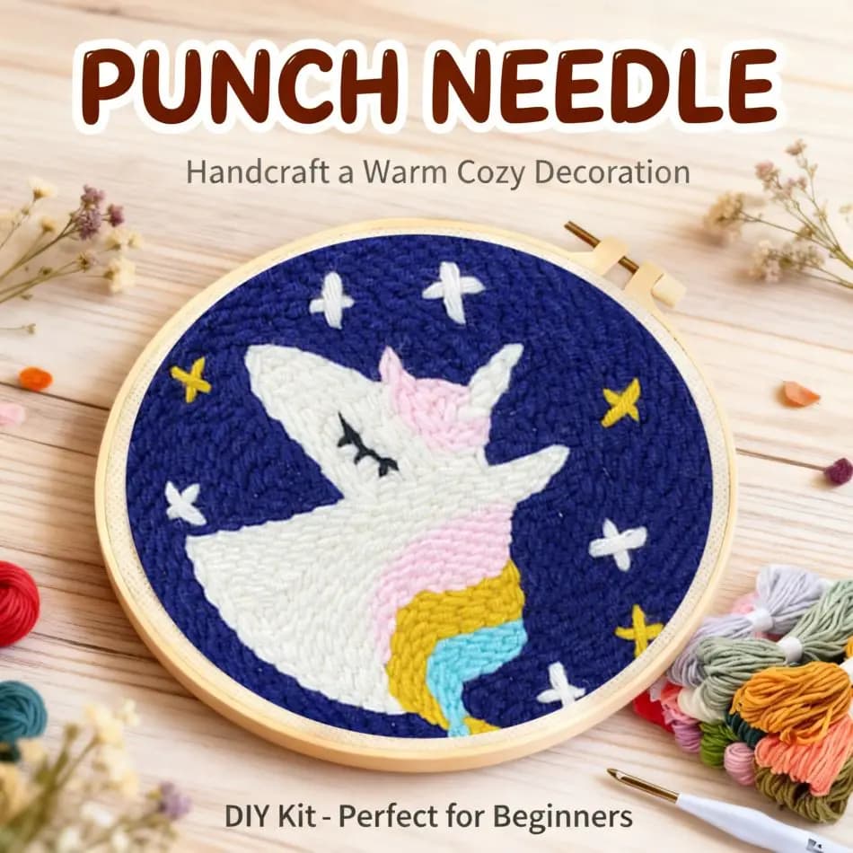CHENISTORY Animal Punch Needle Kit Abstract Hobby Kits Animal Embroidery Beginner Kit Handmade Adult Craft Kits