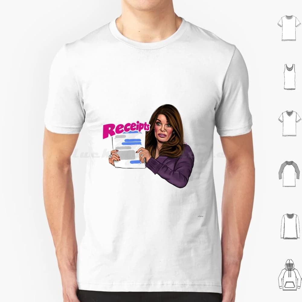 Lisa Vanderpump Ricevute T Shirt 6xl Cotone Cool Tee Cultura pop Vere casalinghe Vere casalinghe di Beverly Hills Beverly Hills