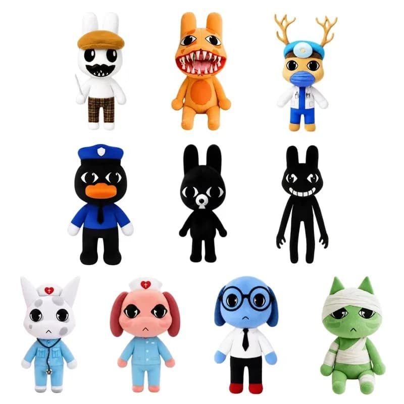 Game Animal Hospital Plush Toy Blue Dog Horror Soft Stuffed Cartoon Doll Collectible For Adult Fans Home Decoration Cuddly Gift