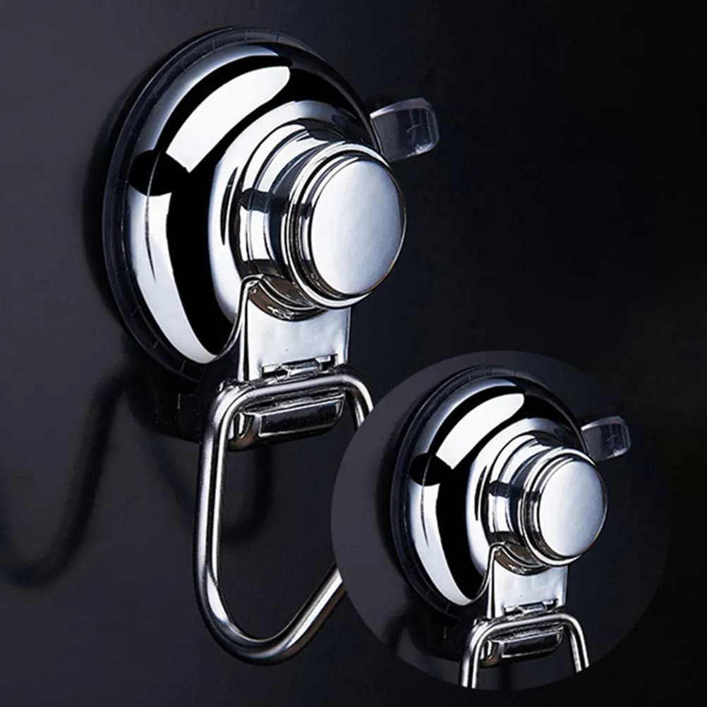 3Pcs Vacuum Suction Cup Double Hooks Real Stainless Steel Seamless Strong Hooks for Bathroom Kitchen No Drilling Removable
