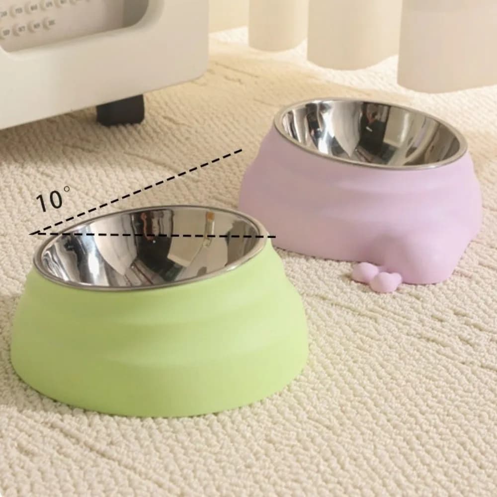 Ciotola per Gatti in Acciaio Inox Anti-Rovesciamento e Anti-Perdita, Contenitore per Acqua e Cibo a Forma di Chiocciola, Antiscivolo, per Casa