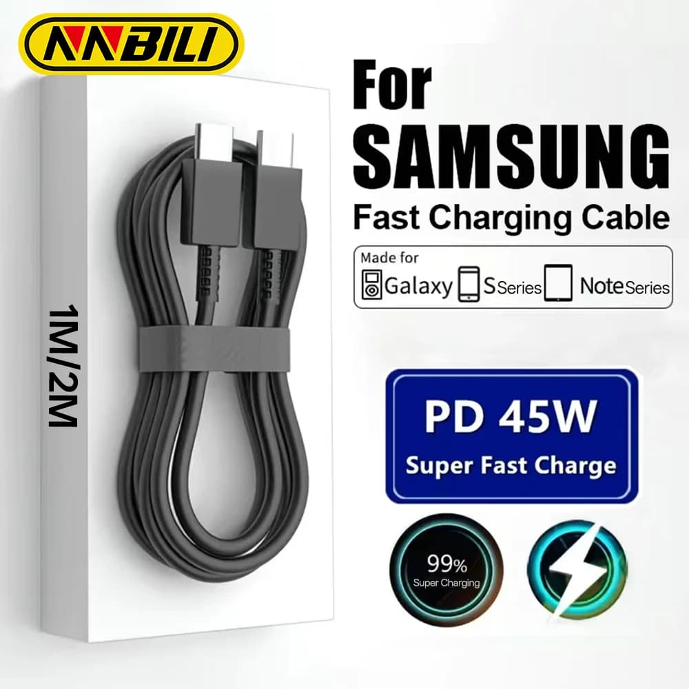 Cavo PD NNBILI 45W per Samsung S25 S24 S23 FE S26 Ultra, ricarica super veloce, A52 A53 A54 5G Note 10 20 Ultra, cavo Type C 25W