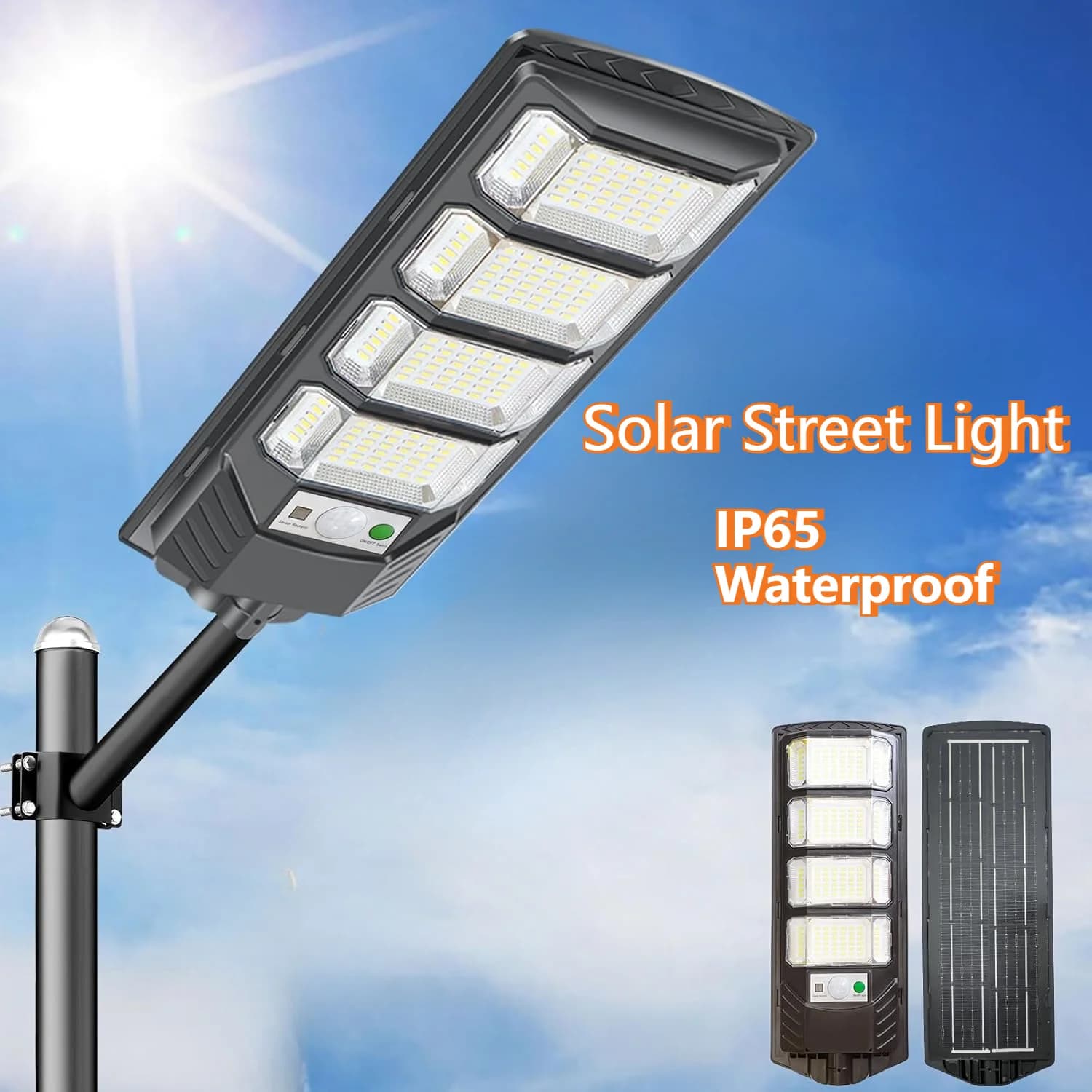 2000000 Lampada solare ultra potente LM con telecomando Lampada da giardino impermeabile IP65 a induzione solare per esterni