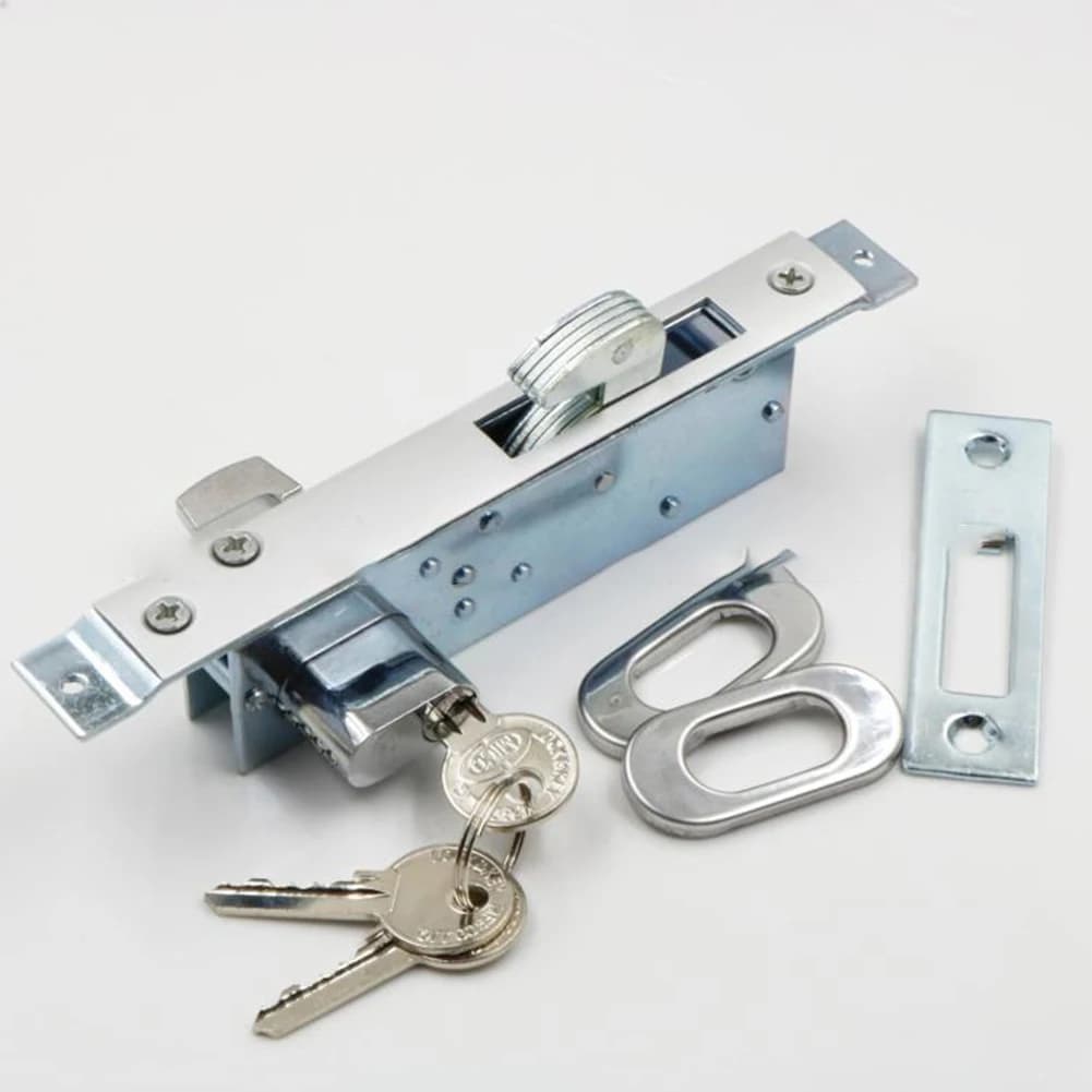 Serratura a gancio per porta Serratura per porta scorrevole Serratura di sicurezza sostitutiva con chiavi Per cucina Accessori per balcone per larghezza porta 35-55 mm