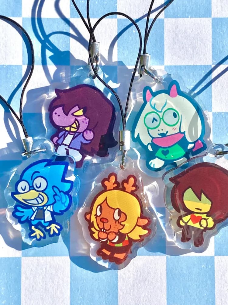 DeLtaruneAcrylic Charms Cute Chibi Game Character Phone Lanyard Keychain Undert Fans Collectible Backpack Pendant Gift