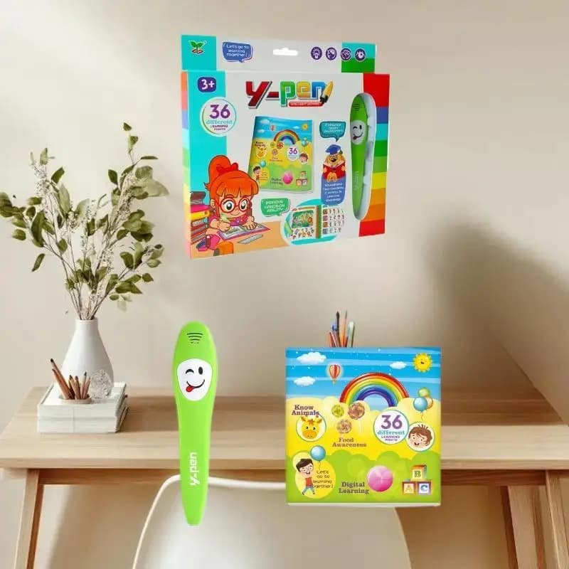 1 Set di Penna Parlante Intelligente per l'Apprendimento dell'Inglese con Libro Sonoro e Funzione Touch per Bambini, Giocattolo Educativo
