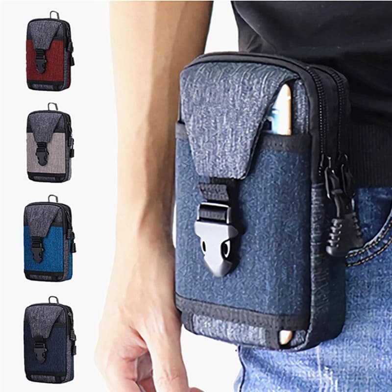 Marsupio da Uomo Casual, Borsa da Viaggio Impermeabile con Cerniera, Marsupio Tattico Sportivo Multifunzione per Esterni