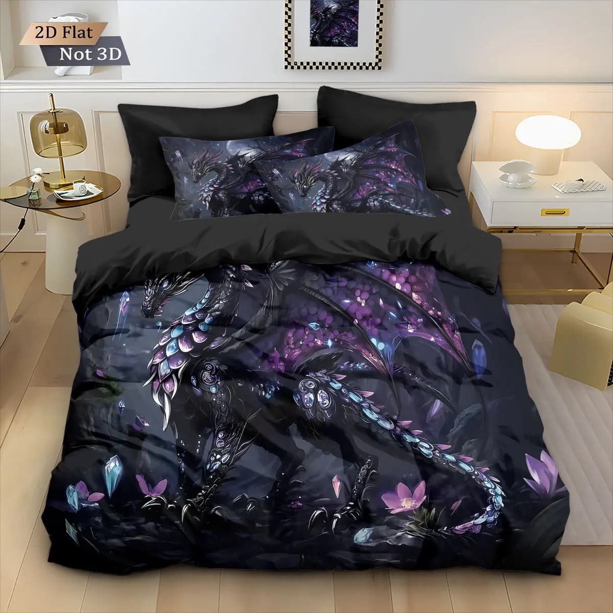 Dragon and Faithful Digital Print Wallet, Queen/King size, Soft and Comfortable for Kids and Boys, Bedroom Fantasy