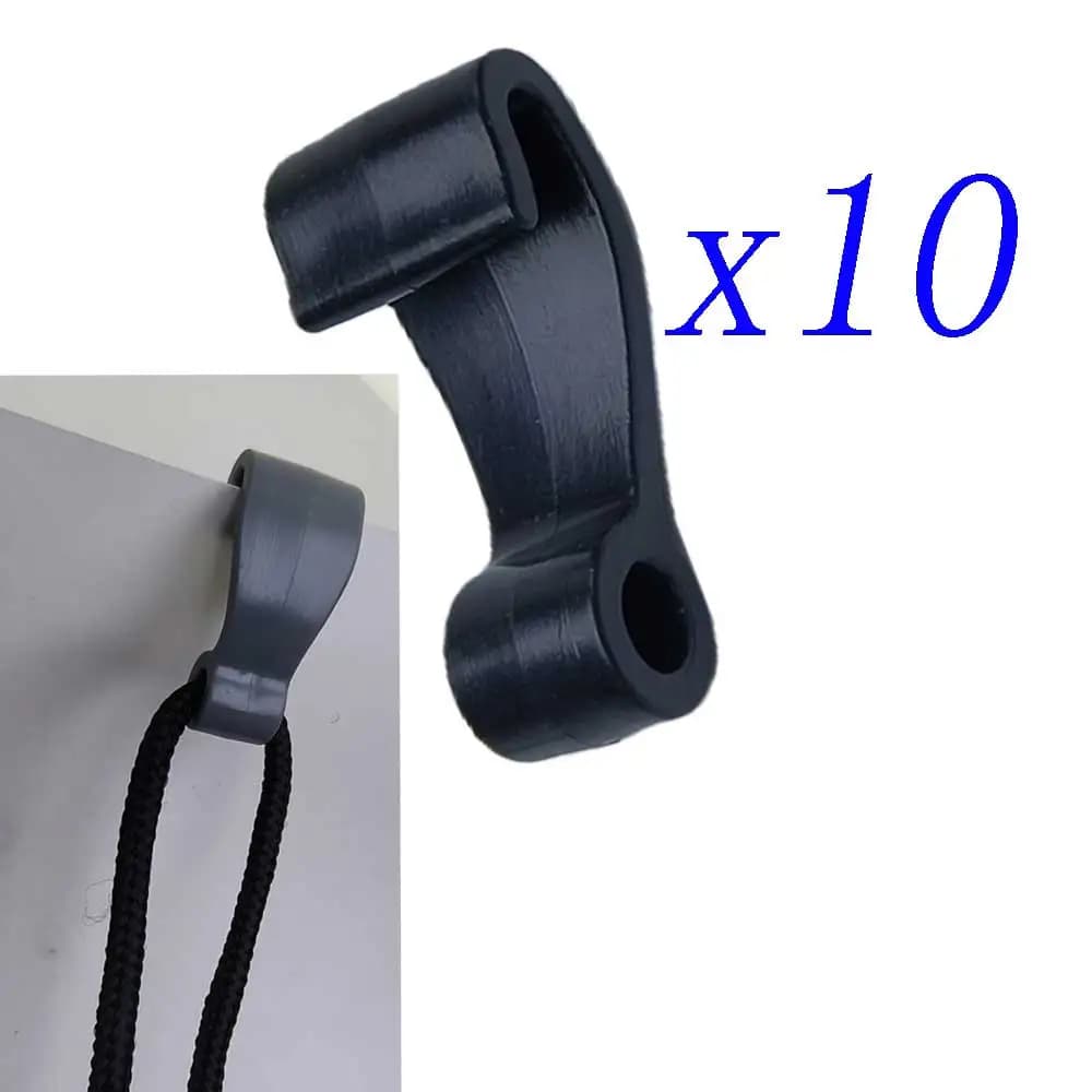 10pcs Inflatable Boat Plastic Fasten Rope Hooks for 6mm rope Multi-Purpose Hook for Canoes Tie Down Hooks for Truck Tarps