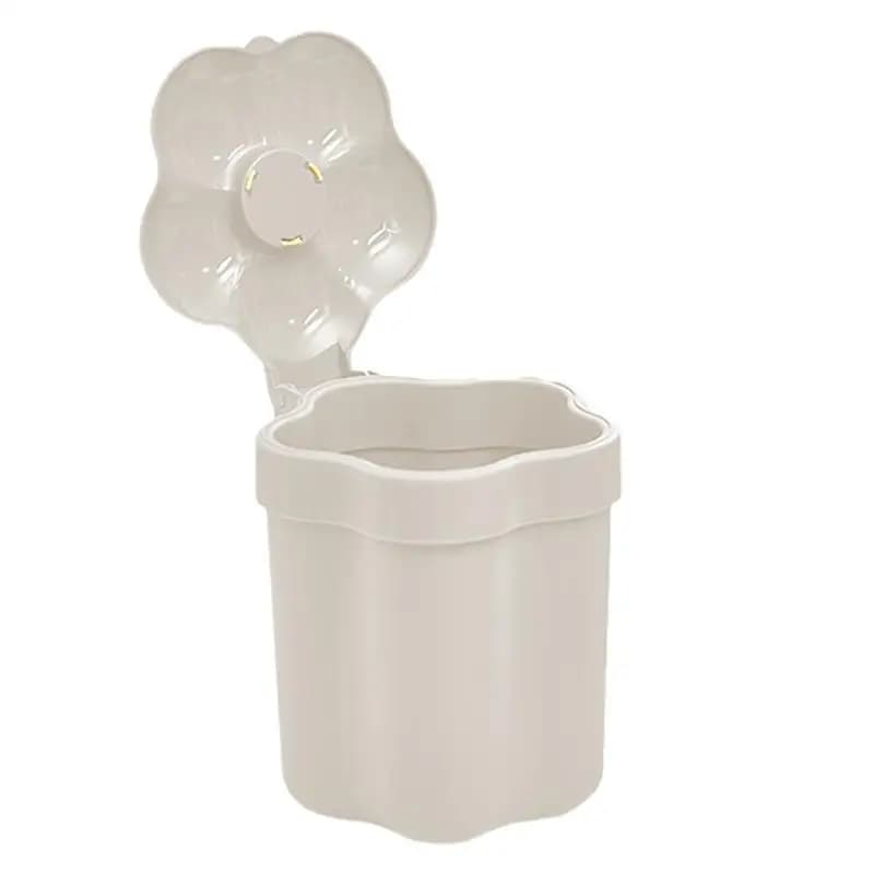 Pattumiera da tavolo con coperchio cestino per il riciclaggio del controsoffitto del fiore piccola scrivania bidone della spazzatura da appoggio pattumiera da bagno con coperchio per la casa