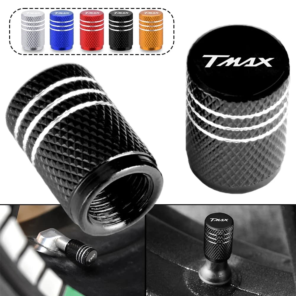 Per YAMAHA TMAX530 TMAX560 T-MAX Tmax 530 560 500 Valvola della gomma del motociclo Porta aria Stelo Tappo di copertura Spina Accessori in alluminio CNC