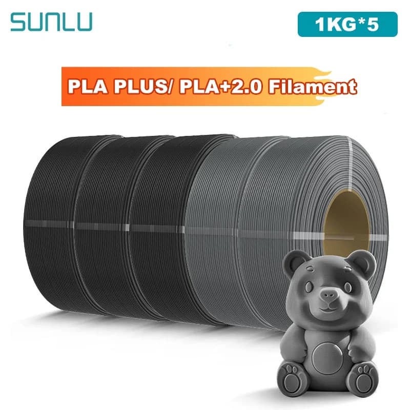 SUNLU 5KG PLA PLUS/ PLA+2.0 Filament 1.75mm 1KG Without Tray 3D Printer Filament for 3D Printer & 3D Pen, Refill Filament