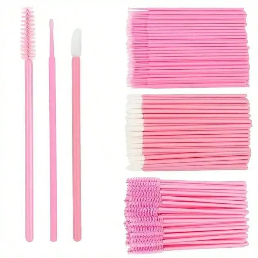 Kit di Pennelli per Extension Ciglia, Spazzole Monouso per Ciglia, Micro Spazzole, Applicatori per Mascara, Pennelli per Labbra 100/50/50pz