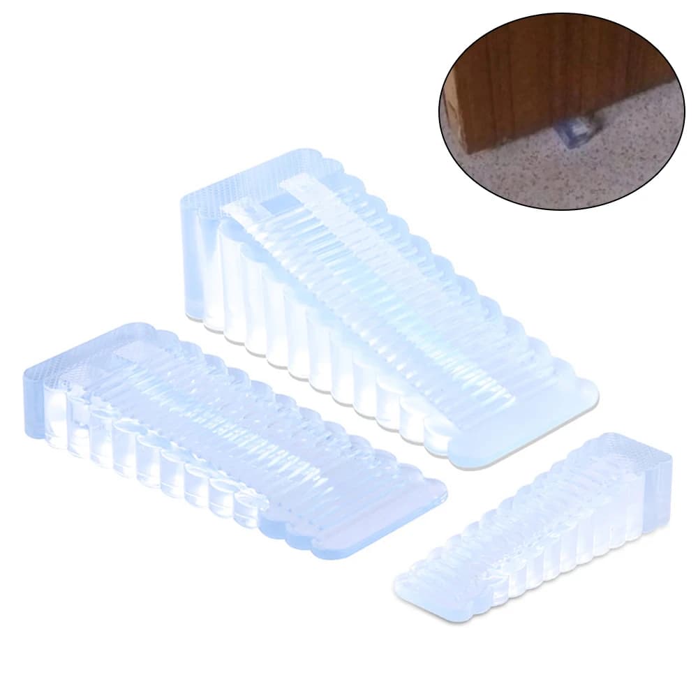 1pc Fermaporta in gomma Home Anti-collisione Fermaporta di sicurezza Fermaporta in silicone trasparente per camera da letto Bagno
