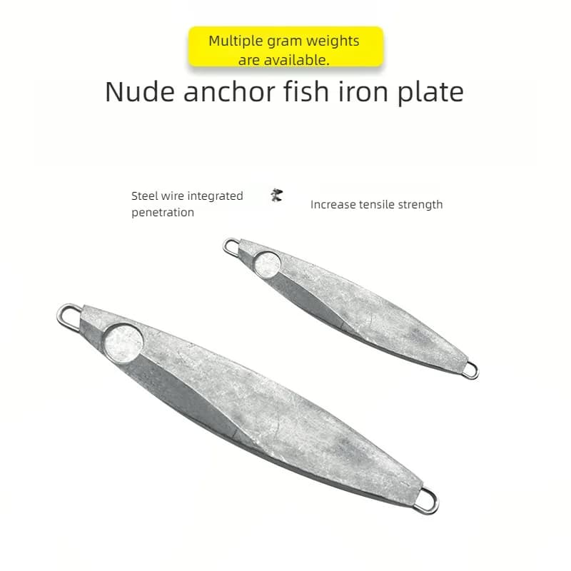 Series IMA Iron Plate Lead Fish Empty Spaces Rectangular bait 10g-80g Anchor Fish Weight Water Freshwater Cropped Long Sea Fishing Spoon Esche