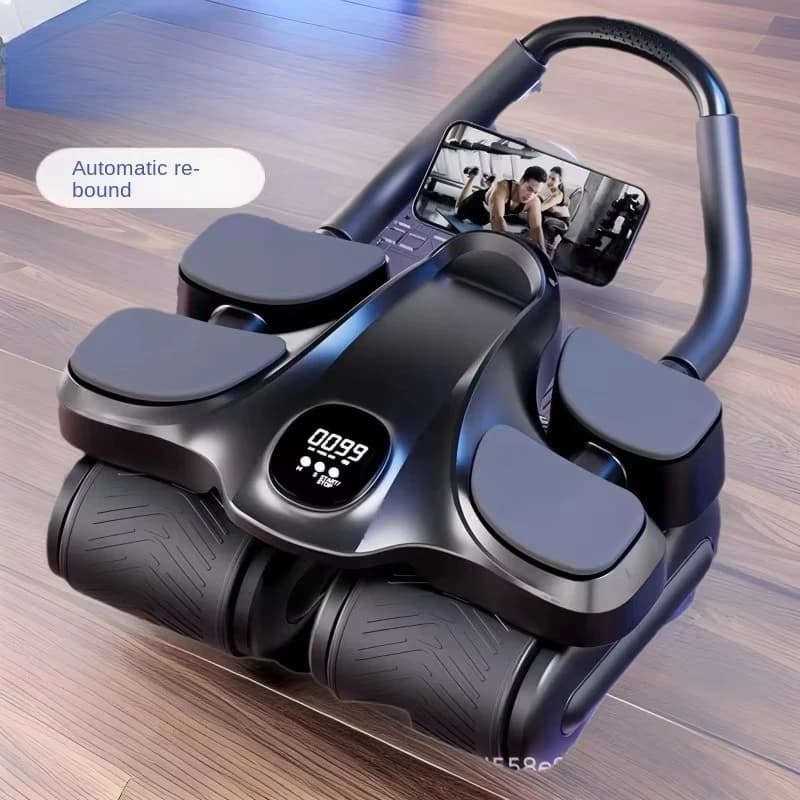 Automatic Rebound Four-Wheel Abdominal Roll Thin Belly Exercise Equipment for Men Women Household Fitness Elbow for Ab Roller