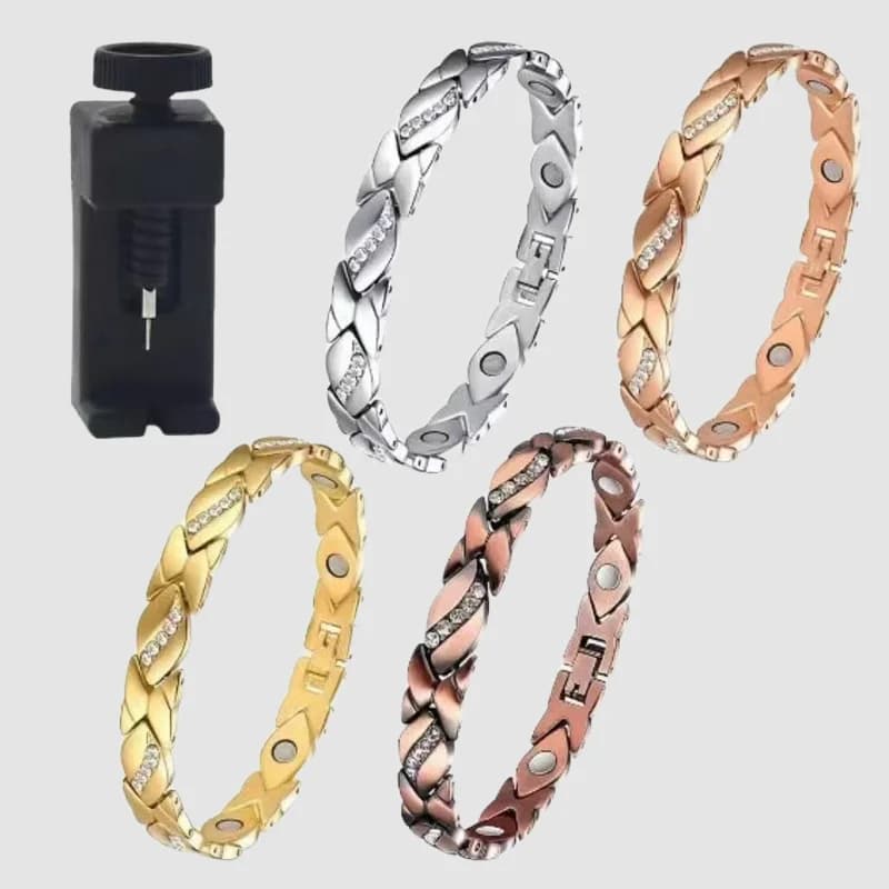 Bracciale magnetico regolabile tempestato di diamanti in accessori popolari transfrontalieri di gioielli antichi per coppie rosse