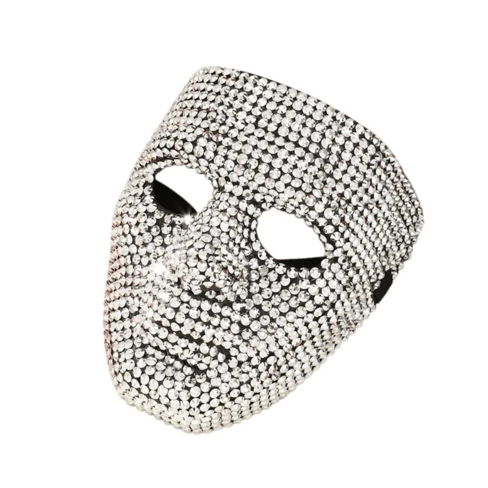 Venetian Masquerade Party Mask Elastic Bands Vintage Rhinestone Mask Luxury Elegant Full Face Mask Facial Jewelry Accessories