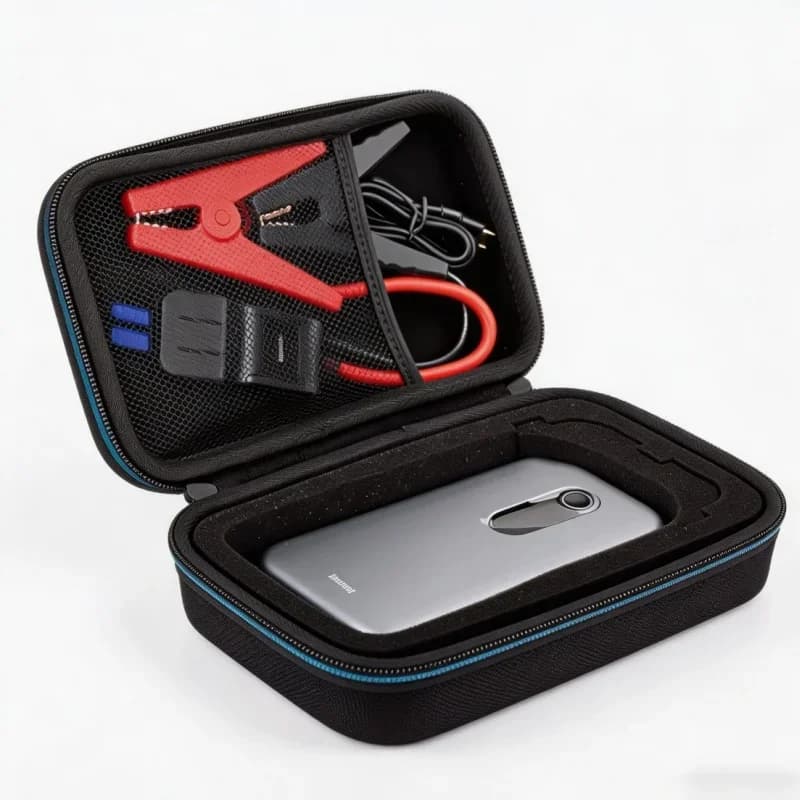 Custodia Rigida Antiurto in EVA per Avviatore d'Emergenza Auto, Scatola Protettiva Portatile per Power Bank, Organizzatore da Viaggio Anti-caduta per Emergenze Auto