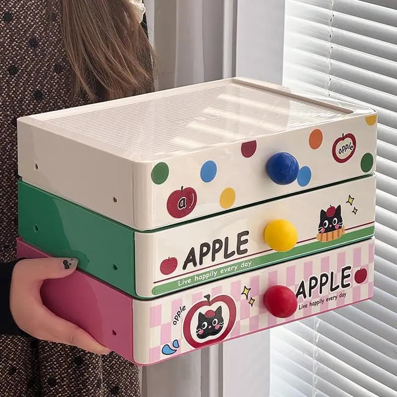 Organizer da scrivania per dopamina – Grande scatola portaoggetti con cassetto per trucco, materiale scolastico e per ufficio | Multifunzionale e salvaspazio
