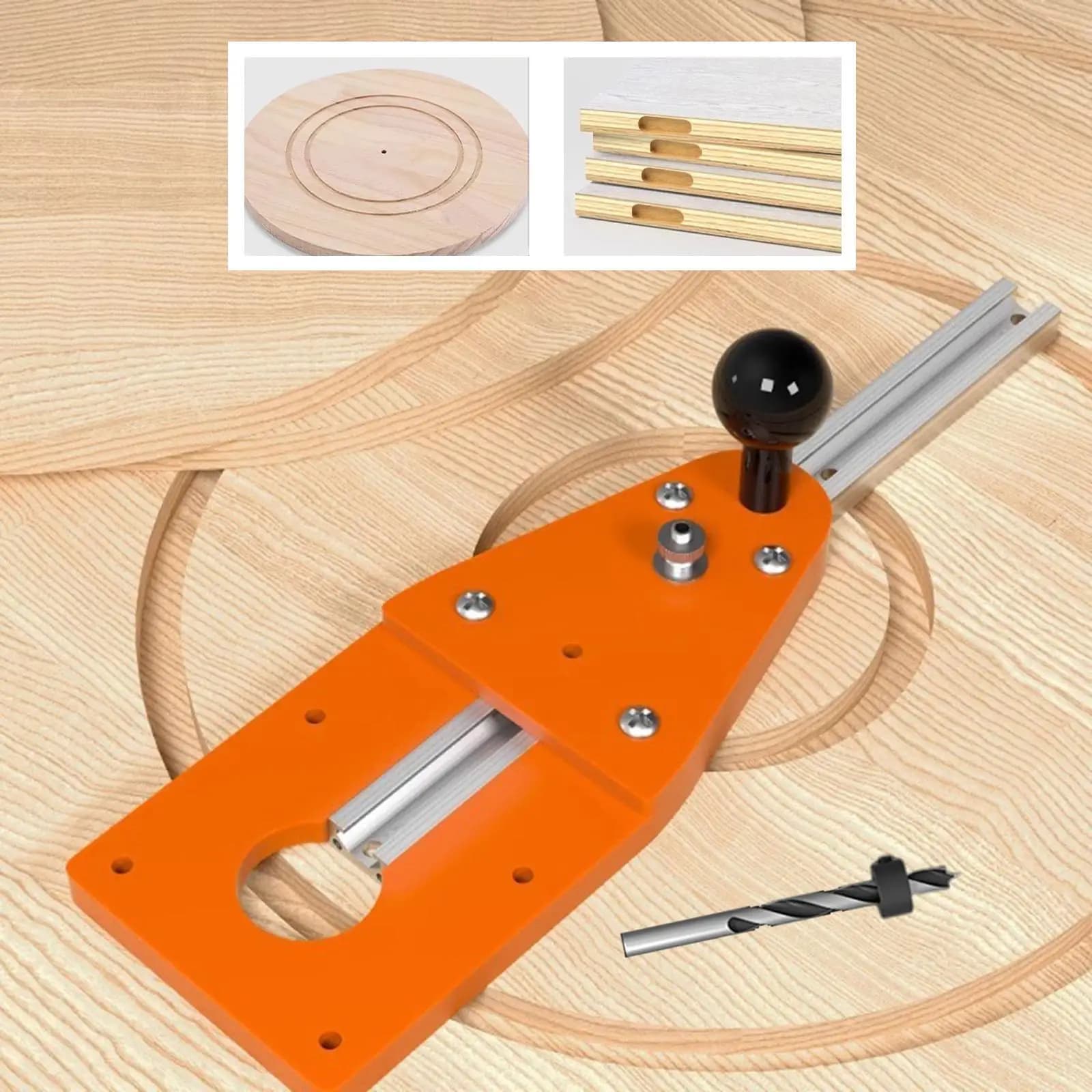 Kit per Fresatura Circolare e Scanalatura, Accessori Portatili e Robusti per Riparazioni Fai-da-Te, Leggeri, per Fresatrice Manuale e Router per Legno