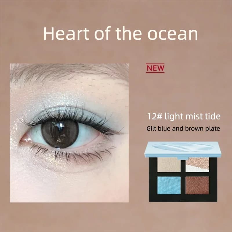 Palette di ombretti a 4 colori, opachi e perlescenti, versatili per l'uso quotidiano, per il contouring e per principianti nei toni della terra