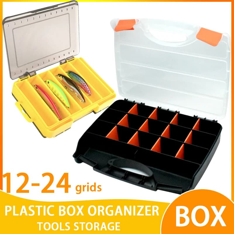 Fishing Organizer Boxes Tackle Bait Plastic Storage Fisherman Fishing Lures Trays Hook Container Tool Box For Carp Fishing Goods