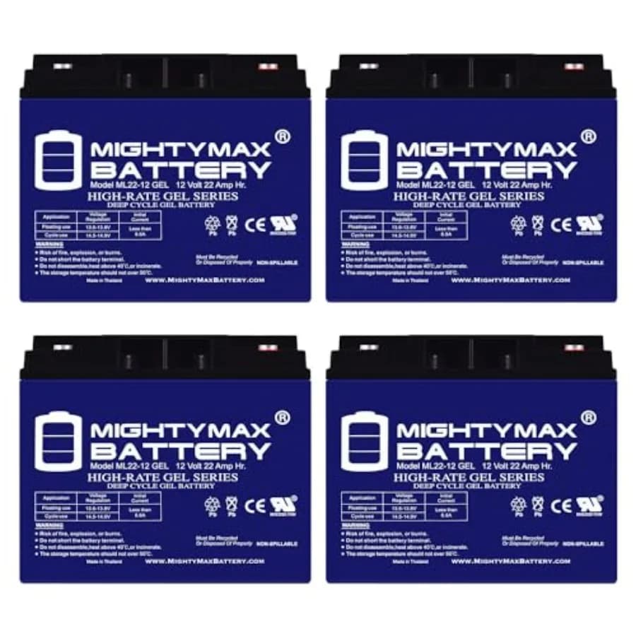 Batteria di ricambio GEL 12V 22AH per Clore Autom. JNCXFE Jump N Carry Avviatore di Emergenza 4 Pezzi, Batteria al Piombo Sigillata Nera, Senza Manutenzione