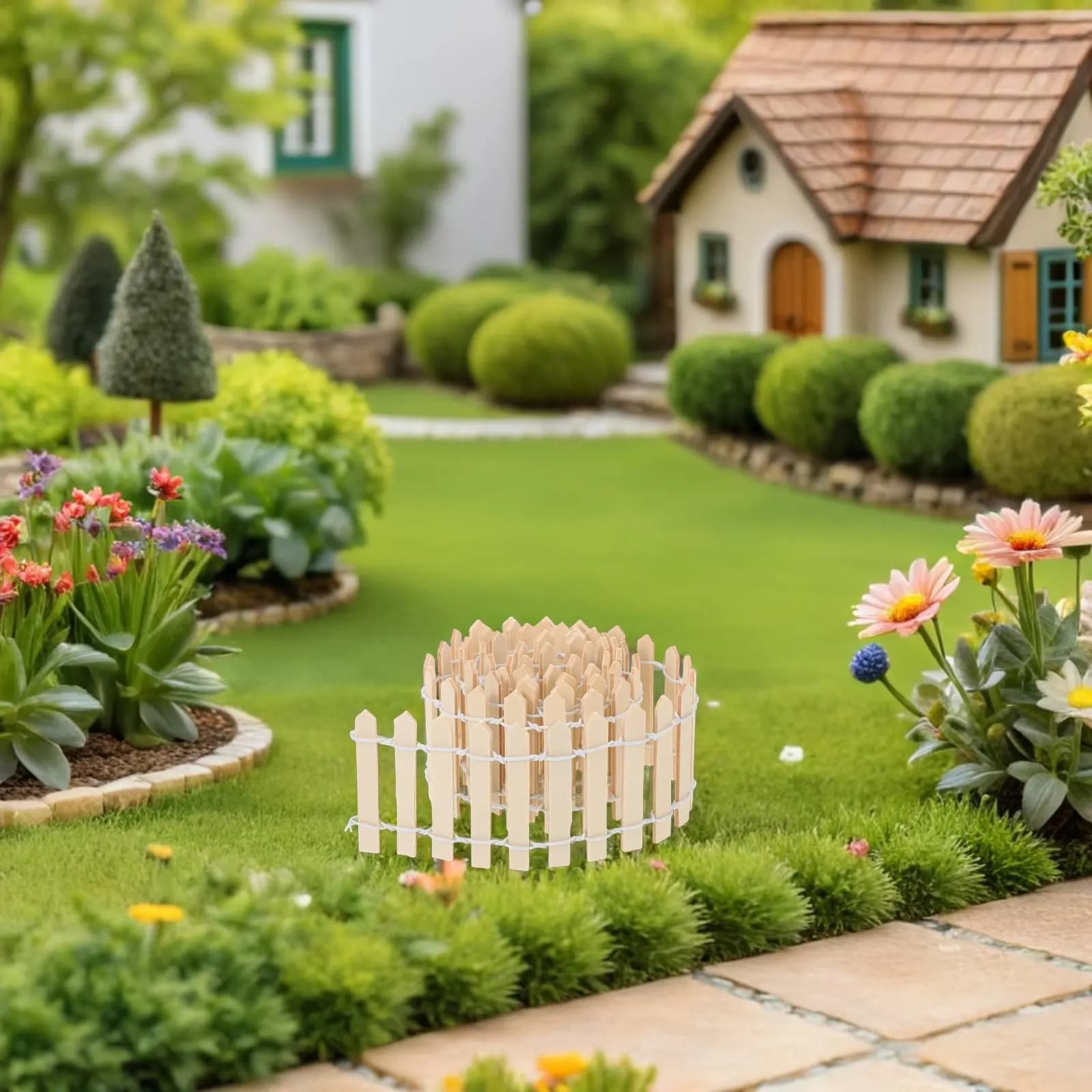 Set di 4 Recinzioni in Miniatura per Decorazione di Giardini delle Fate, Terrari, Bonsai, Piante Succulente, Vasi e Paesaggistica Fai-da-Te