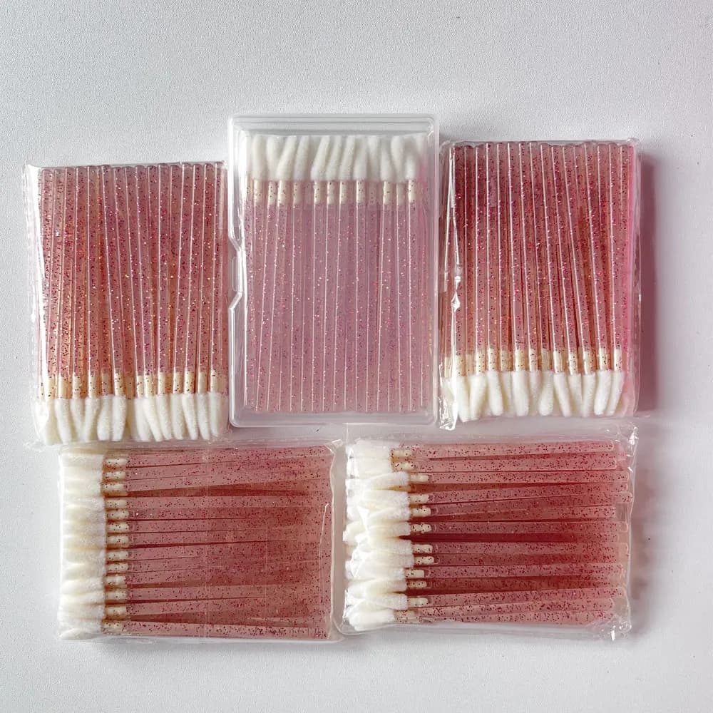 10 confezioni monouso gomito pennello per labbra cristallo lip liner gloss trucco glitter pennelli ciglia applicatore strumento pennello rossetto