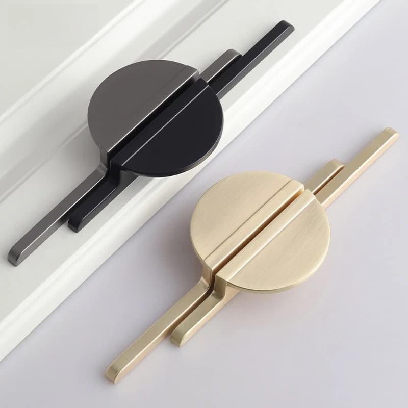 Maniglie a Mezza Luna Oro-Grigio, Set da 2 Pezzi, Stile Americano, Europeo, Neoclassico, Cinese, per Mobili di Lusso Nordici, Armadi e Cassetti