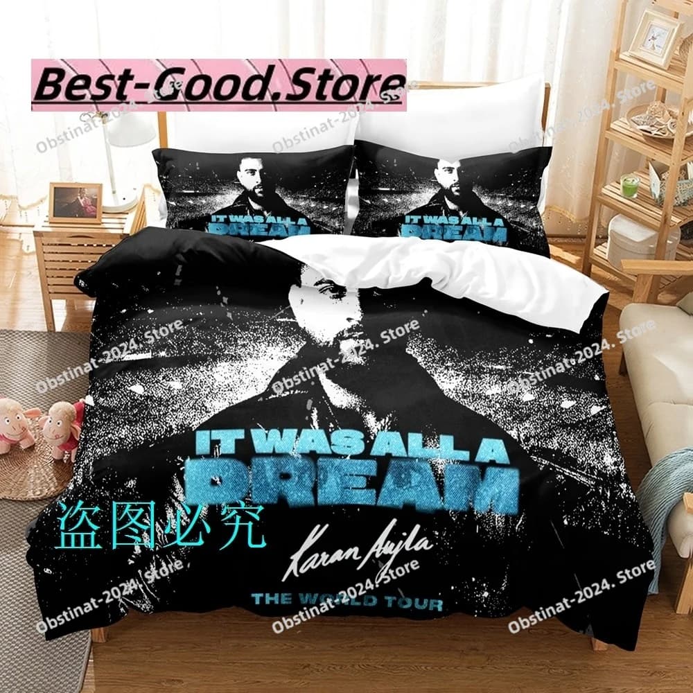 Karan Aujla Set biancheria da letto Singolo Twin Completo Queen King Size Set letto per bambini adulti Set copripiumino per camera da letto canta stella parure de lit 0