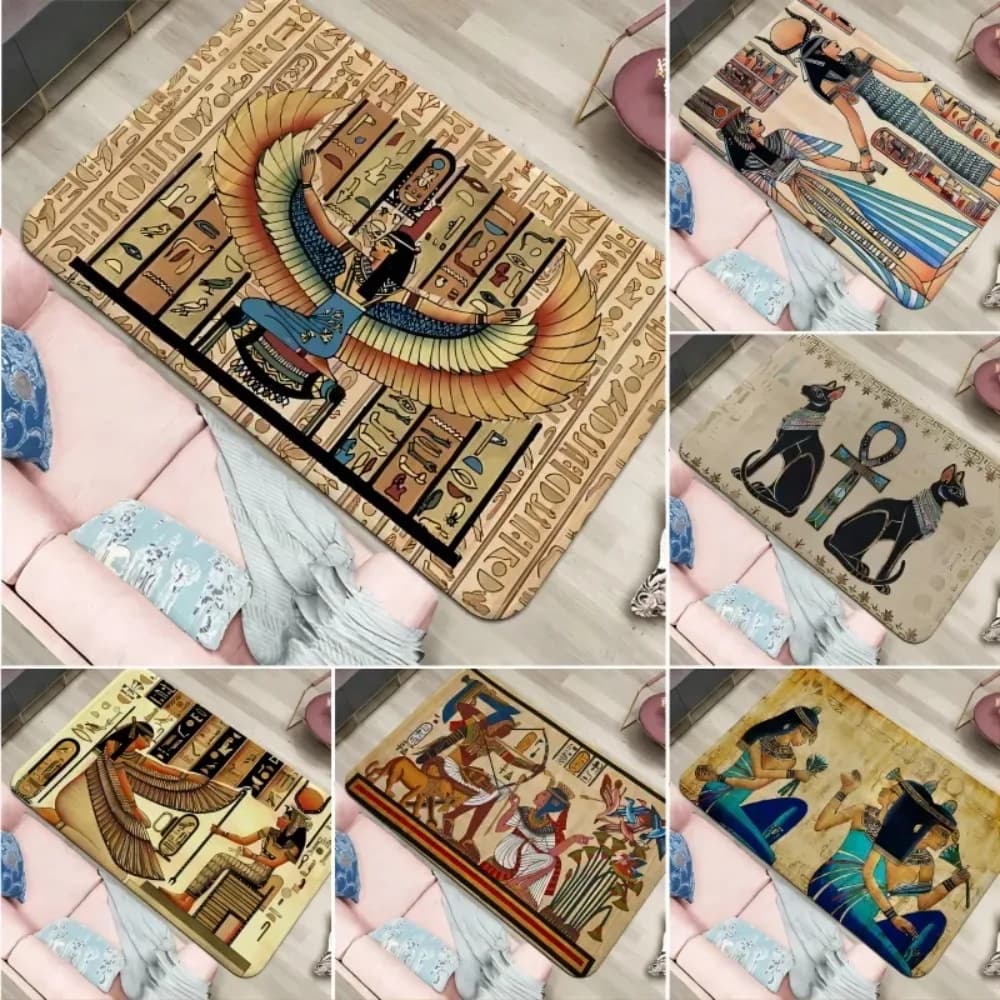 Ancient Egypt Egyptian Door Mat House Decorations Non-slip Kitchen Mats Washable hall carpets for bathroom hallway
