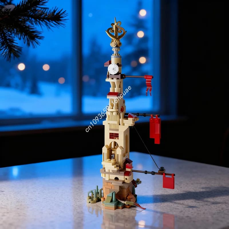286pcs MOC Creator The Gold Pinnacle Model Building Blocks Toy Christmas Gifts Architecture DIY Creative Idea Education Brick