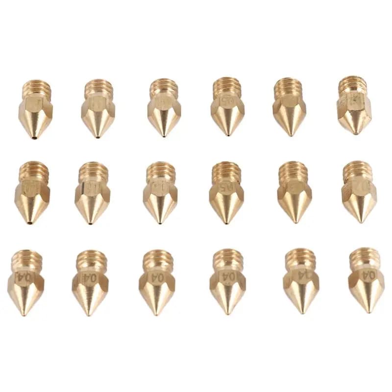 Offerta Speciale~18 Pezzi Ugelli per Stampante 3D M6 in Ottone per Estrusore (2X0.2Mm+2X0.3Mm+6X0.4Mm+2X0.5Mm+2X0.6Mm+2X0.8Mm+2X1