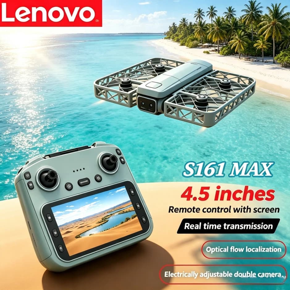Lenovo S161 MAX Foldable RC Quadcopter Brushless Motors 5G FPV Smart Tracking Gesture Recording Headless Mode Outdoor Drone