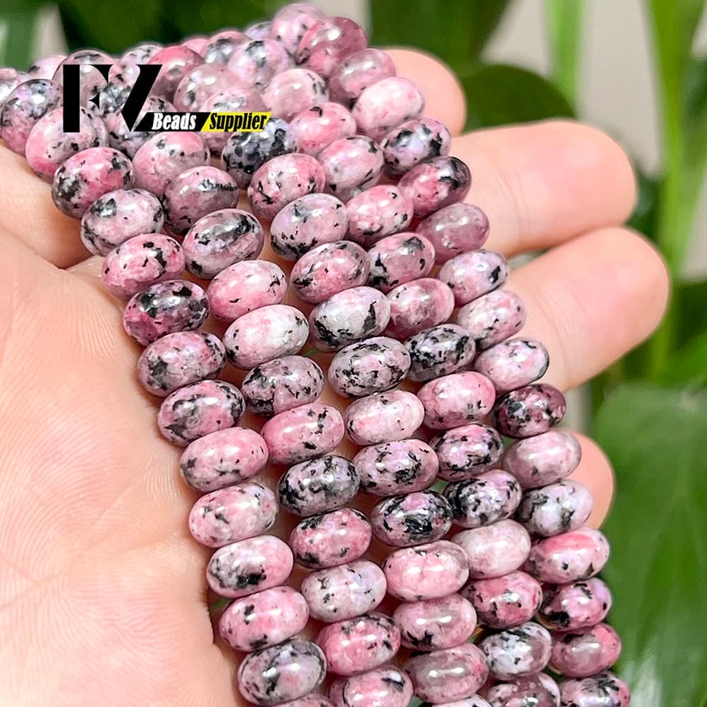 5x8mm Natural Stone Beads Pink Step Diaspro Stone Washers Beads for Jewelry Creation DIY Necklace Bracelet Earrings Accessories