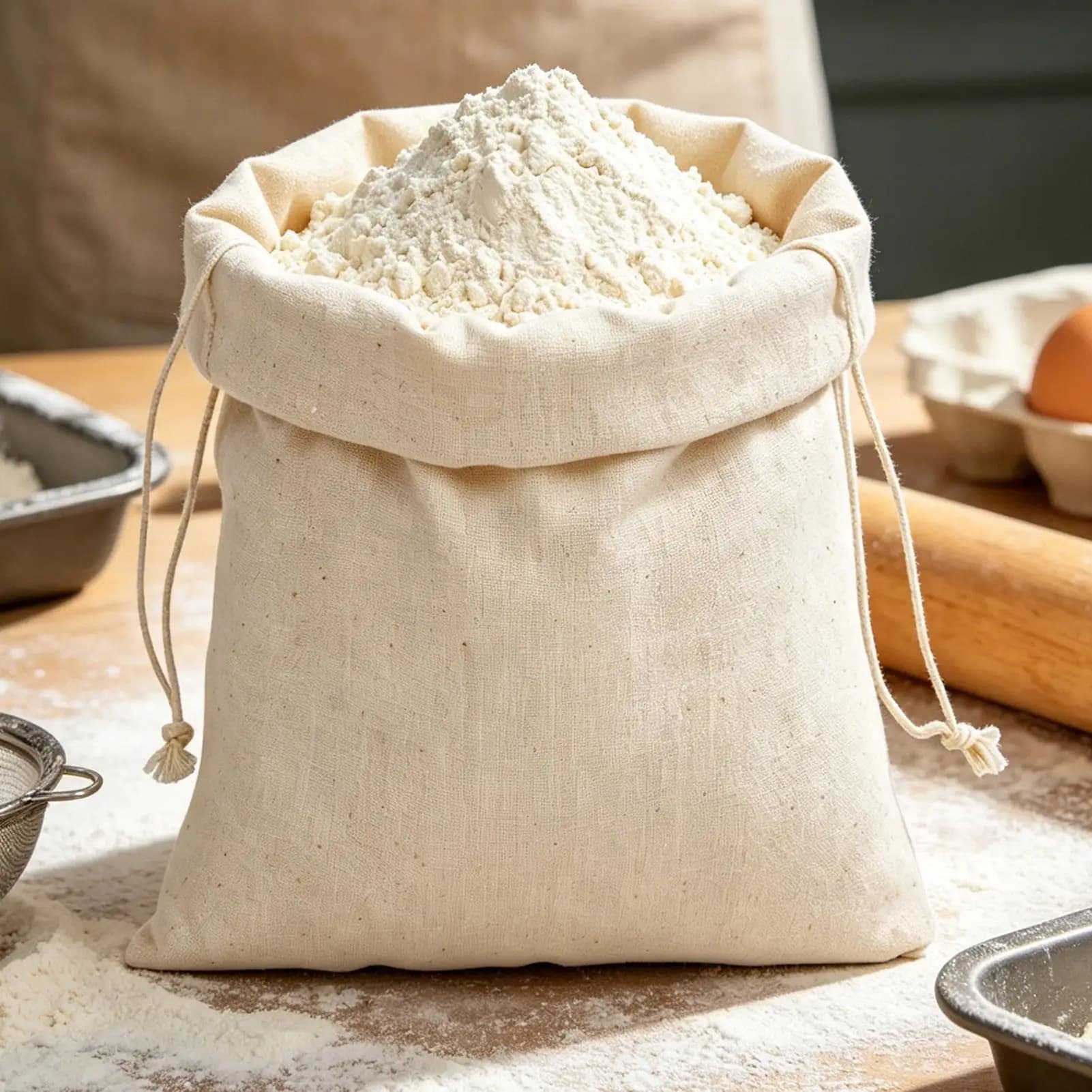 Sacchetto portaoggetti in cotone con coulisse, 1 pz, per Natale, matrimonio, regali fai da te, sacchetto semplice riutilizzabile, sacchetto antipolvere per organizzazione domestica, sacchetto per lavanderia riutilizzabile