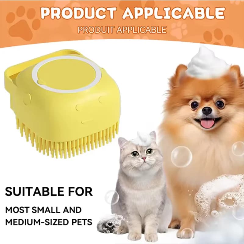 1pc New Soft Silicone Pet Bath Brush for Dogs Cats, Gentle Massage Grooming Tool Safety Bathroom Washing Accessories
