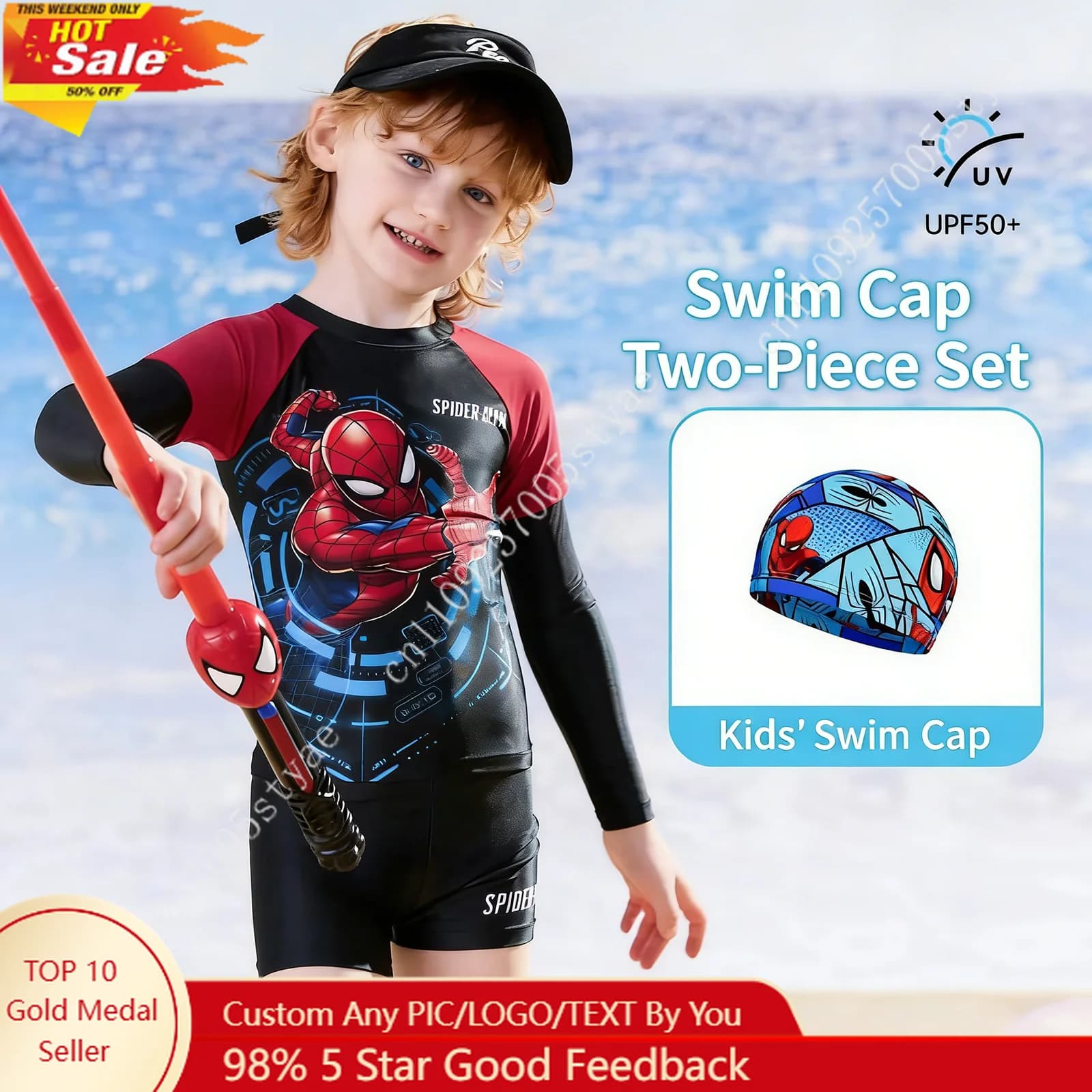 Costumi da bagno per bambini Captain America Spider-man, costumi da bagno separati per ragazzi, ad asciugatura rapida, 2 pezzi, per allenamento di nuoto in spiaggia e in piscina