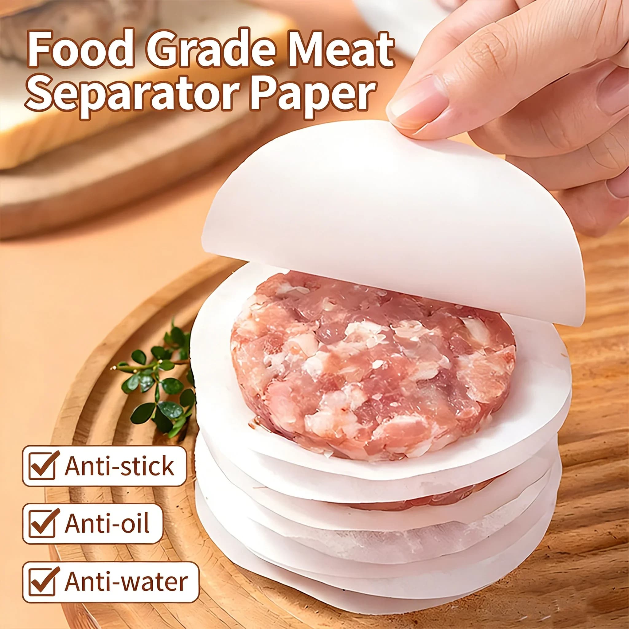 500 Pezzi di Carta Cerata per Hamburger, Carta per Separare Polpette Congelate Pressate, Misure 6/7/8/9/10/12CM, Confezione da 500