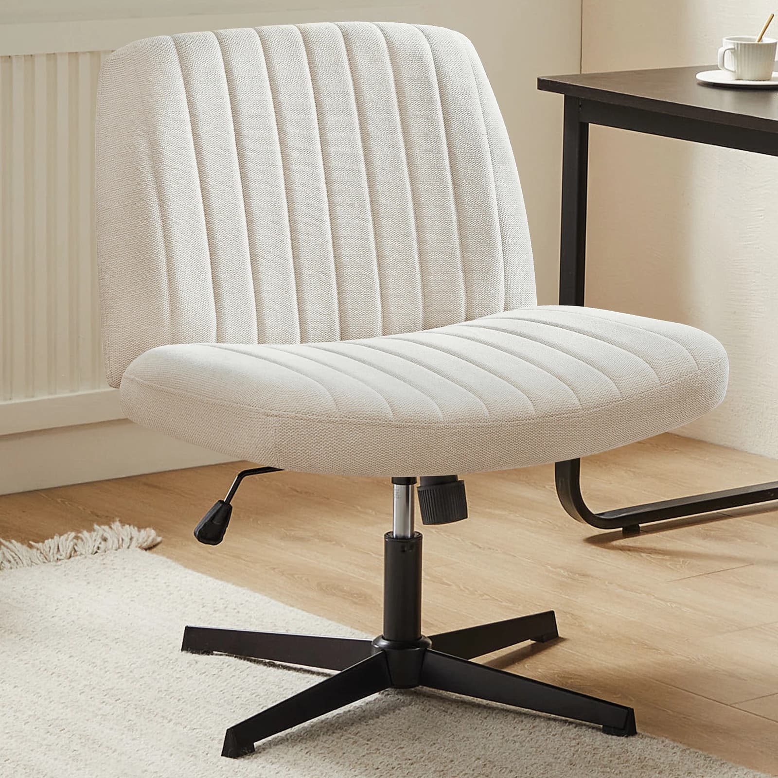 Pop Cross Legged Office Soggiorno Sedia da gioco a dondolo Senza braccioli Ampia scrivania Girevole regolabile Task Vanity Home Office
